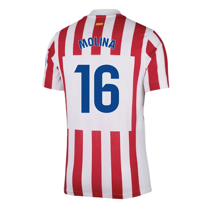2025-2026 Atletico Madrid Home Authentic Shirt (Molina 16)-SoccerKits Hub | Buy Soccer Jerseys Online